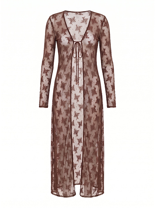 ZAHARA BROWN LACE - COVER UP