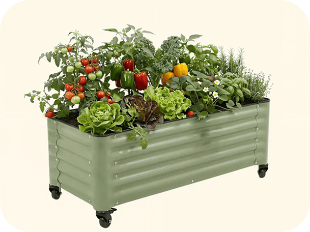 Classic Rolling Garden Bed - 1.75' x 4' | vego garden