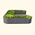17 tall U-shaped metal garden container - Large Size | Modern Gray | Vego Garden raised garden bed