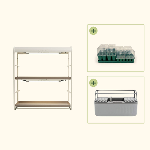 2-Tier Tabletop Grow Light Garden with 1020 Tray & Herb Planter | vego garden