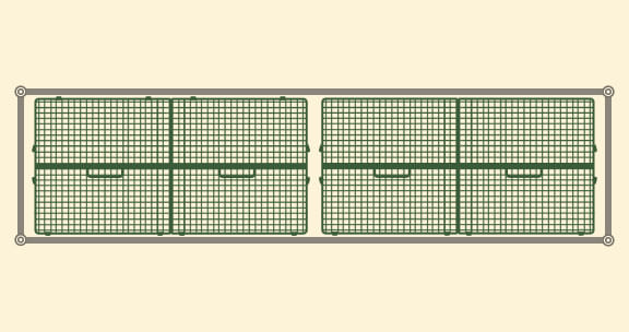 2 Cloches on a 2' x 8' raised bed
