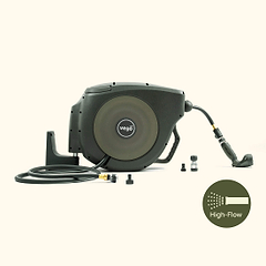 Retractable Hose Reel Set 100ft Hi-Flow Seaweed Green | Vego Garden