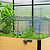 Vego Garden wire cloche covering plants in a woodgrain raised bed inside a greenhouse.| Vego Garden