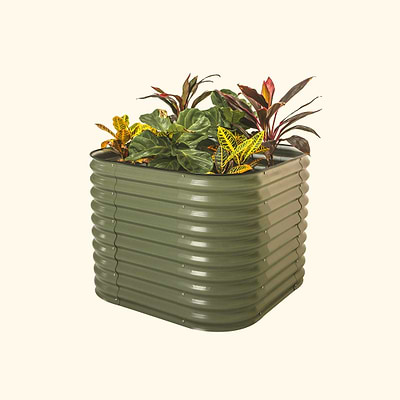 Vego Garden | 32" Extra Tall 4 In 1 Modular Metal Raised Garden Bed Kit | Olive Green| Vego Garden