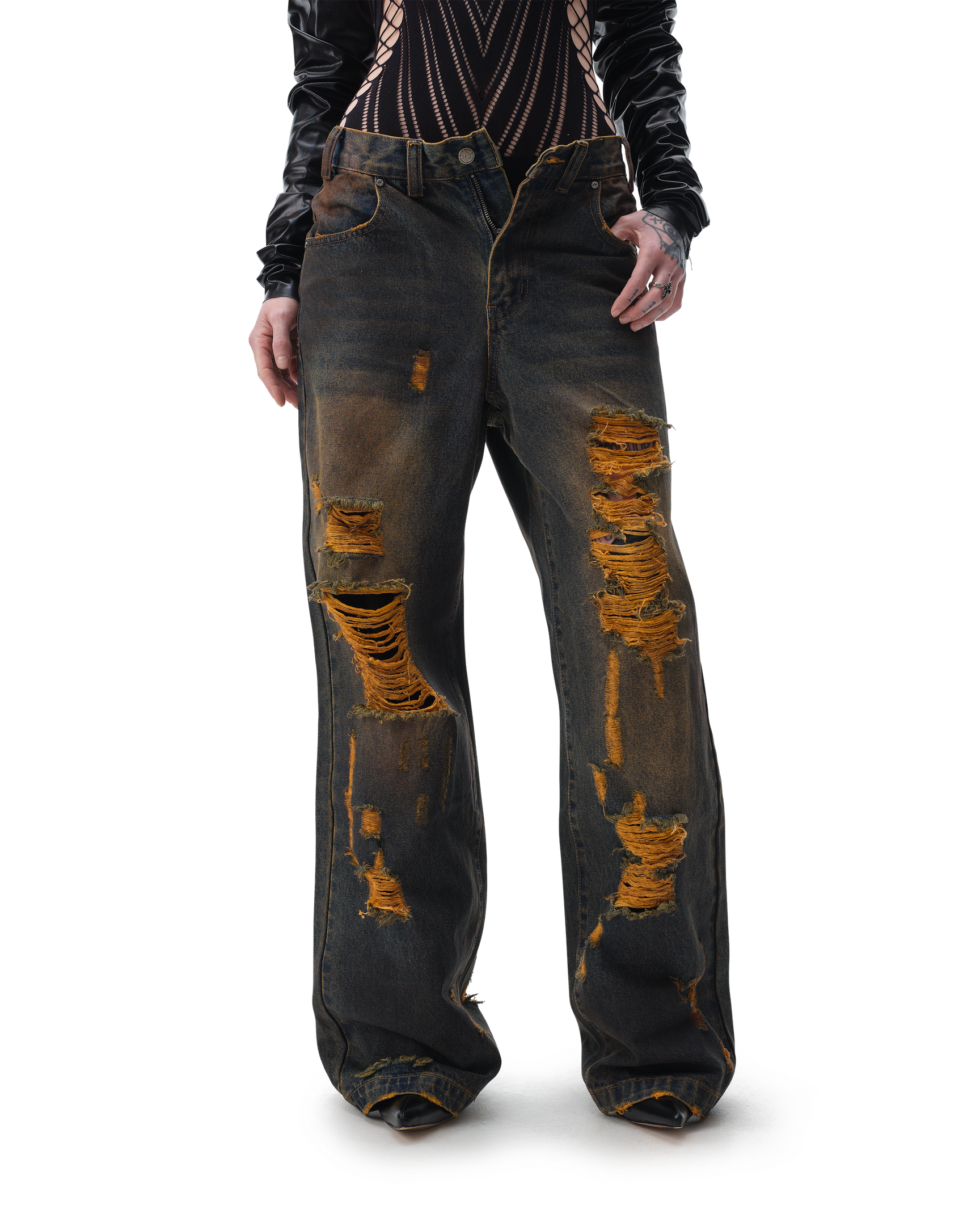 Burnout Brown Jeans