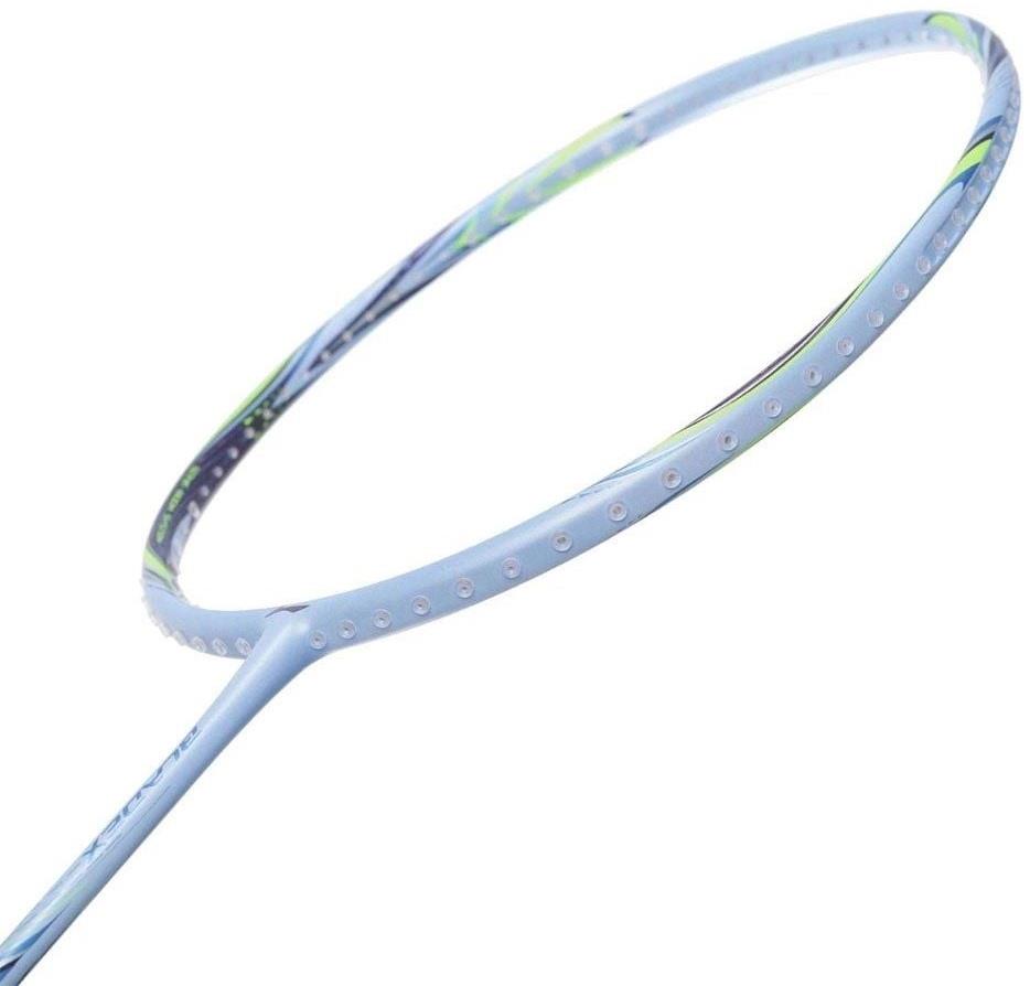A close-up of the Li-Ning BladeX 73-Light 6U Badminton Racket - Flower Blue frame, head-light balance, unstrung and displayed on a white background.