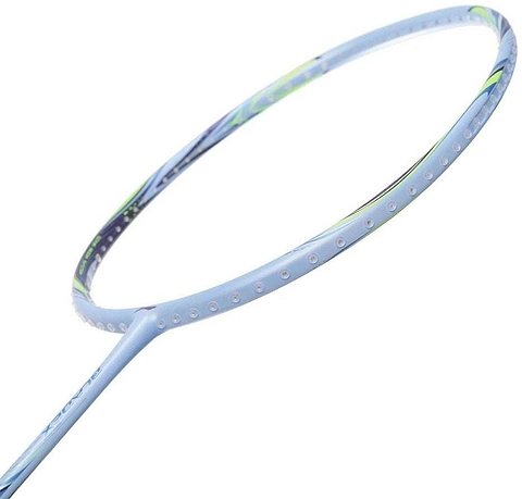 A close-up of the Li-Ning BladeX 73-Light 6U Badminton Racket - Flower Blue frame, head-light balance, unstrung and displayed on a white background.