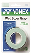 The Yonex AC102EX Super Grap Badminton Overgrip 3 Pack in powder green delivers excellent shock absorption and superior comfort for rackets.