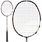 The Babolat X-Feel Fury 2026 3U Badminton Racket in Black/Red is showcased in full and close-up views, highlighting its bold design and power-ready features.