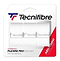 The Tecnifibre Players Pro Badminton Overgrip - 3 Pack in white offers three durable badminton overgrips, each measuring 0.5 mm in thickness. Designed for players who value "Hydrocell" technology and quick absorption, these grips prominently display the Tecnifibre logo for outstanding on-court performance.