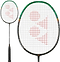 The Yonex Astrox 99 Game 4U Badminton Racket in Black/Green by Yonex is shown with a black grip, green accents, red Yonex logo on the strings, and close-up detail of its Rotational Generator System on the racket head.
