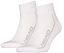 HEAD Performance Quarter Badminton Socks - White (2 Pack) feature ribbed cuffs, cushioned soles for comfort, and "HEAD" in gray on the sides.