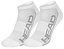 A pair of HEAD Performance Sneaker Socks in white featuring "HEAD" in gray on the side. These socks include reinforced arch support and comfort-enhancing textured stitching, with ribbed cuffs that promote optimal air circulation, set against a plain white background.