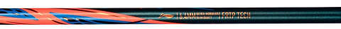 A close-up of the Li-Ning Axforce 90 3U Badminton Racket in black, showcasing sleek carbon fibre accents, bold branding details, and the text "Li-Ning AXFORCE 90," highlighted by a modern design.