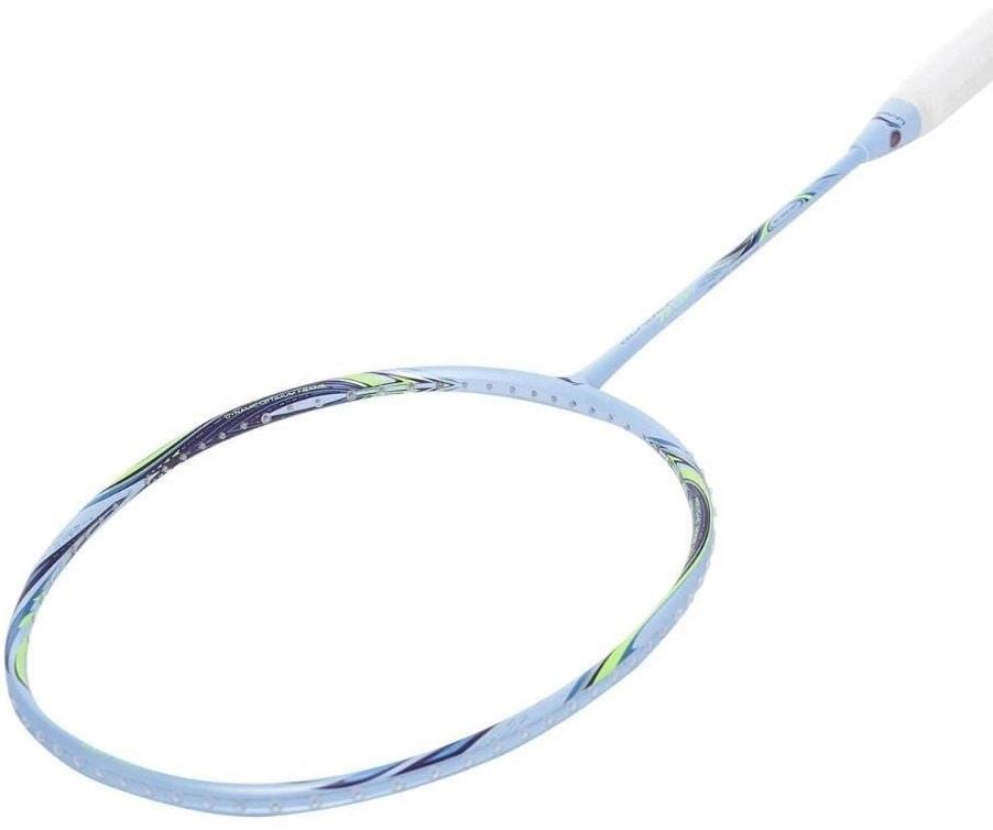 A Li-Ning BladeX 73-Light 6U Badminton Racket in Flower Blue with a slim shaft, head-light balance, and oval head, shown on a plain white background.