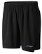 The Li-Ning Tournament Men's Badminton Shorts in black feature an elastic waistband and subtle logo near the hem. These high-performance shorts are moisture-wicking, making them lightweight and ideal for sports like badminton or casual wear.