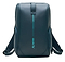 A stylish navy "Kanso" Intuko Badminton 23L Backpack showcases a sleek vertical light blue stripe on the front, featuring breathable mesh fabric on the shoulder straps.