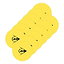 Twelve Dunlop Badminton Training Targets, featuring a vibrant yellow color and a distinctive black "D" logo, are strategically arranged in a staggered pattern on a white background.