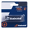 A Babolat Syntec Pro X1 Replacement Badminton Grip package, ideal for badminton rackets. The packaging is sleek black, featuring the Babolat logo and emphasizing an absorbent grip designed to enhance your game.
