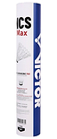 A blue and white tube labeled "VICTOR" contains a set of 12 Victor New Carbonsonic Max NCS Badminton Shuttles, designed for consistent flight and durability during your badminton matches.