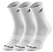 The Babolat Long 3 Pack Badminton Socks in white come with a ribbed upper and ventilated zones for enhanced breathability. These socks feature a chic black logo at the top, providing comfort and support during intense badminton matches.