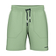 The HEAD Performance Mens Play Badminton Shorts in Celery Green are showcased with a black drawstring and 4-way stretch fabric. They include two front pockets and visible stitching details, featuring the Moisture Transfer Microfibre technology for optimal performance. The brand name "HEAD" is printed in black on the lower right side.