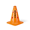 The HEAD Big Training Cone is a sturdy orange traffic cone adorned with red circles and the word "HEAD," complete with a square base and multiple holes along the sides—perfect for incorporating into your running routine for target exercises.