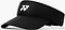 The Yonex 40126EX Badminton Visor in black features a curved brim, breathable polyester material, an adjustable fit, and a white Yonex logo for style.
