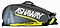 The Ashaway ATB871 Double Thermo 6 Racket Badminton Bag in grey/yellow features a large white "ASHAWAY" logo, zippered side pocket, and black straps—ideal for carrying your rackets and gear in style.