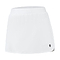 K-Swiss Tac Hypercourt Pleated Badminton Skirt 4 in white features a wide waistband and a discreet black stripe logo near the hem. Its lightweight, smooth 4-Way Density Stretch fabric is perfect for both sports and casual wear, reminiscent of the signature K-Swiss style.