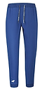 Babolat Play Men's Badminton Pants in Sodalite Blue feature stretchable fabrics with an elastic waistband, a drawstring, and a subtle white logo near the left hem. These lightweight fiber dry materials make them perfect for both badminton and casual wear.