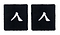 The Kanso 7cm Wristband - 2 Pack offers two black wristbands with a white abstract symbol resembling a stylized letter, crafted from absorbent fabric for maximum comfort, elegantly highlighted on a simple white backdrop.
