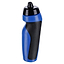 The Precision Sport 600ml Water Bottle - Royal, offered by Precision, features a BPA-free design in blue and black plastic with a curved structure and textured grip area for improved handling, topped off with a sleek black cap.