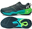 The Yonex Subaxia GT WIDE 2026 Unisex Badminton Shoes in dark green feature neon accents, side logo, "SUBANIA" on the upper, and a textured sole with green highlights and branding—ideal as Power Cushion Rev badminton shoes.
