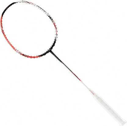 The Li-Ning Halbertec 4000 4U Badminton Racket in Pearl White/Fruit Powder, a lightweight, control-oriented racket with a white grip, is shown against a white background.