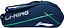The Li-Ning Corner 6 Racket Badminton Bag - Blue is a stylish racket bag featuring a blue design with a white logo, green stripe, and white accent, perfect for carrying your badminton or tennis rackets.