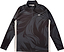 The Yonex YML6 Unisex Badminton Midlayer - Storm is a long-sleeve black and gray pullover with abstract swirl patterns, a quarter zip neckline, and a small white Yonex logo on the chest—ideal for team apparel or individual training.