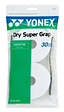 The Yonex AC149-30EX Dry Super Grap Badminton Overgrip (30 Pack) in white is a high-performance Yonex overgrip featuring "Absorption" and "Dry Type" properties, making it an ideal choice for badminton players seeking reliable grip and comfort.