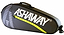 The Ashaway ATB 871 Single 3 Racket Badminton Bag in grey/yellow features a large white logo, yellow diagonal zipper, and top handle—perfect for stylishly carrying up to 3 rackets to the court.