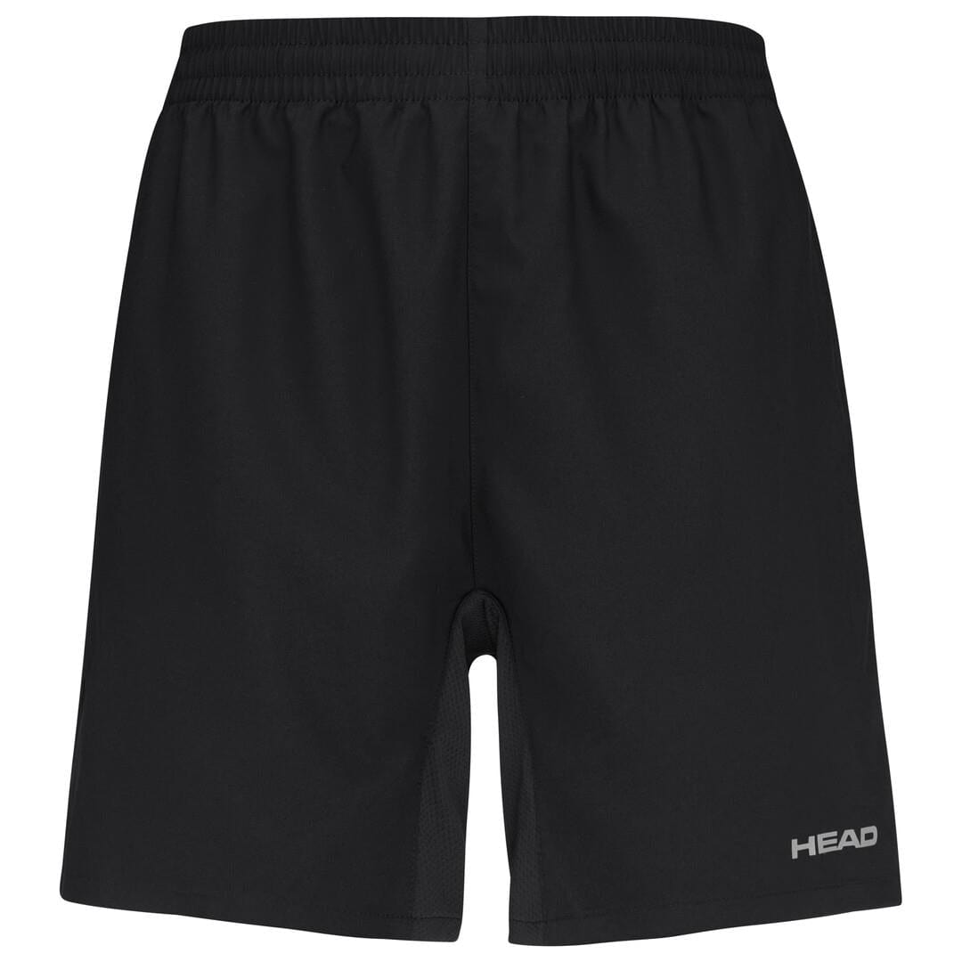 The HEAD Club Men's Shorts in black offer a comfortable fit with an elastic waistband and a discreet "HEAD" logo on the lower right leg. Their clean, minimalist design makes them suitable for both workouts and casual wear. Enjoy enhanced comfort thanks to the integrated MXM Technology.