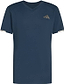 The ADIDAS Climacool+ Freelift Pro Mens Badminton T-Shirt - Aurora Ink features short sleeves, a V-neck, metallic logo, silver sleeve accents, and advanced cooling for tournament-ready performance.