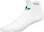 Add style and comfort to your collection with ADIDAS Originals Low Badminton Socks - White - 1 Pair from adidas, featuring a green trefoil logo on white low cut socks.