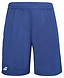 These Sodalite Blue Babolat Play Men's Badminton Shorts are made from recycled polyester fabric and feature an elastic waistband along with a discreet white logo on the bottom left. Their lightweight design ensures 360 Motion, making them ideal for sports or casual wear, perfect for anyone looking for versatile athletic shorts.