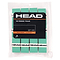 The HEAD Prime Tour Badminton Overgrip (12 Pack) in Mint comes in a clear plastic package with 12 neatly stacked overgrips, white "HEAD" bands, and a black label showing thickness, comfort rating, and super tacky surface for extra feel.