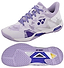 These Yonex Power Cushion Eclipsion Z3 Women's Badminton Shoes feature a white and purple color scheme, with an upper displaying abstract patterns. The textured sole offers excellent grip and stability, while the Yonex logo is prominently displayed on both the side and tongue.