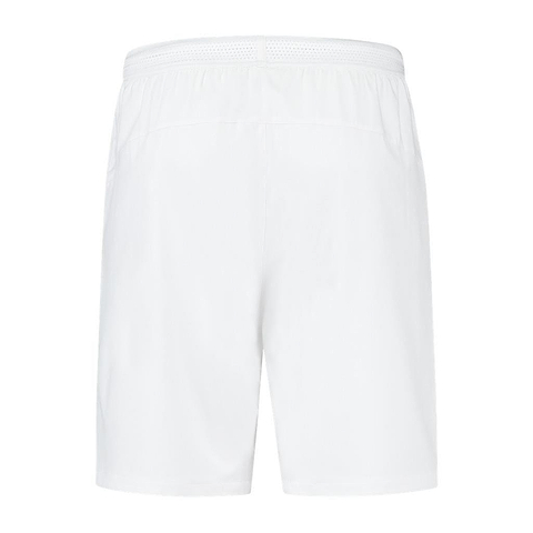 Displayed from the back against a white background are the K-Swiss Hypercourt Men's Shorts in white. These shorts boast a minimalist aesthetic typical of K-Swiss athletic wear, with an elastic waistband and a simple design free from visible logos or patterns.