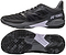 The Yonex Power Cushion Cascade Drive 3 Unisex Badminton Shoes in Black/Grey are shown from the side and bottom, with a textured upper, detailed tread, gray sole with Power Cushion tech, and Yonex branding.