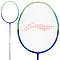 The Li-Ning Windstorm 72 Power 6U Badminton Racket—Purple—features a white grip, blue and green frame, white strings with a red center pattern, and TB Nano Technology, shown in both full and close-up views.