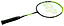 Ideal for young players, the Sure Shot The Racket Pack Smash 21 Inch Badminton Racket in green showcases a sleek black and green shaft with a black grip. Its partial logo on the strings and vibrant green rim feature striking black and green accents.