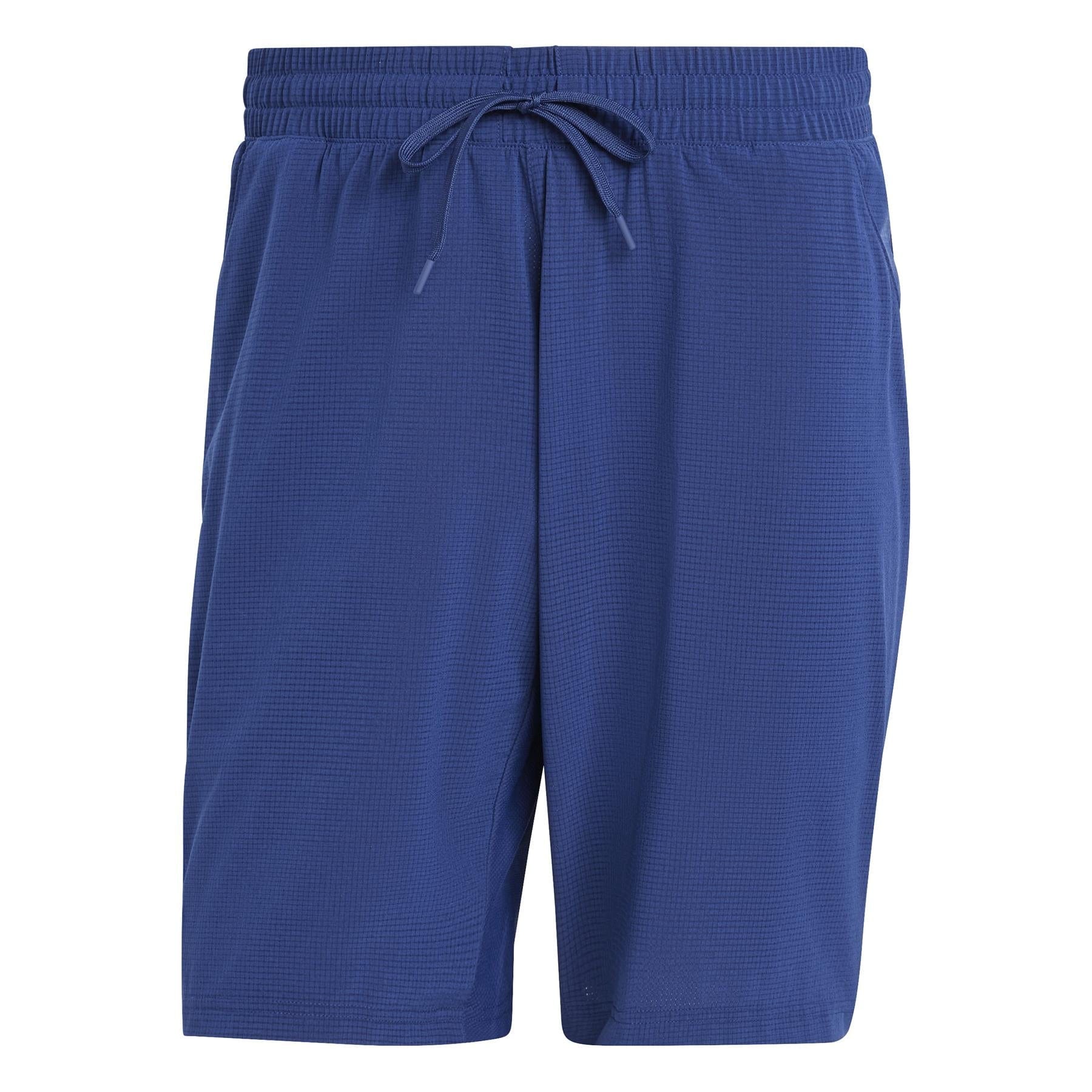 Explore the navy ADIDAS Ergo Men's Badminton Shorts, featuring a textured fabric design and drawstring waistband. With HEAT.RDY technology to keep you cool on the court, these eco-friendly shorts are made from recycled materials. Brand: adidas.